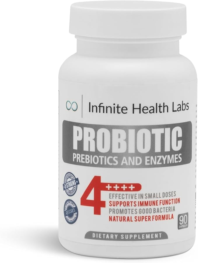 Probiotic Supplement/Infinite Health - 90 Small Easy to Swallow Capsules - All Natural Helps Relieve Digestive Problems &amp Gas - Improves Immune System 2.1 Billion CFUs per Capsule