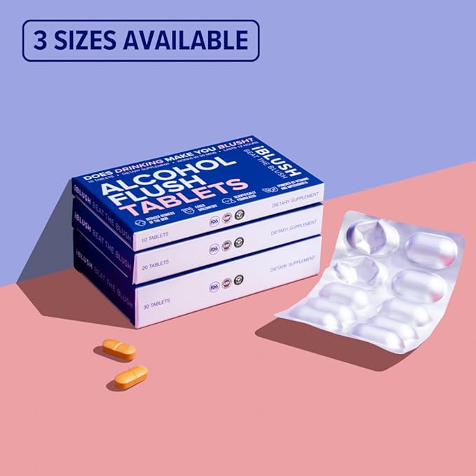 Alcohol Flush Tablets – High-Potency Support for Redness &amp Drinking Discomfort | Science-Backed Option for Asian Glow &amp Alcohol Sensitivity | 20 Tablets