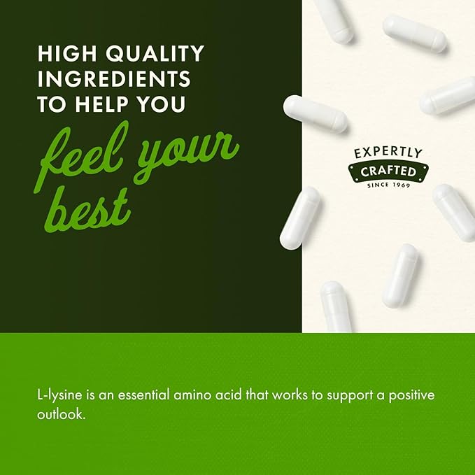 Swanson L-Lysine - Amino Acid for Stress Antioxidant Nervous System &amp Immune Support - Aids Calmness &amp Relaxation* - Non-GMO - 300 Capsules (2 Pack)