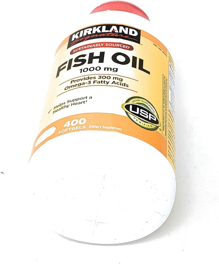 Kirkland Signature Fish Oil Concentrate with Omega-3 Fatty Acids 800 Softgels 1000mg