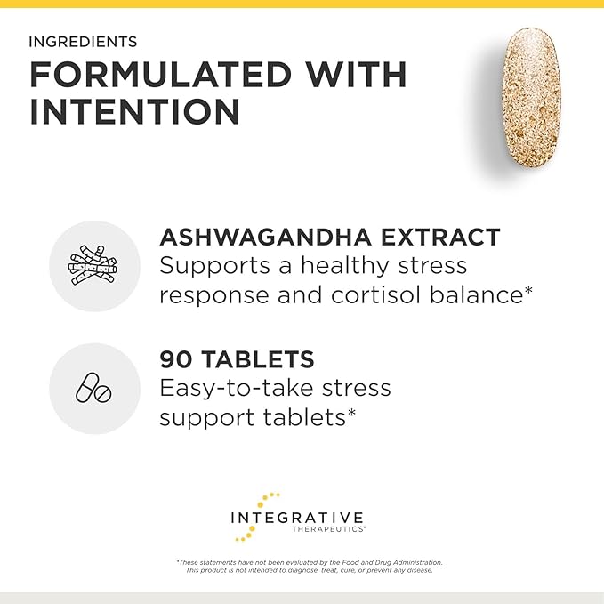 Integrative Therapeutics Cortisol Manager - Balance Cortisol &amp Support Relaxation for Restful Sleep* - Includes Ashwagandha &amp L-Theanine for Confidence with Less Stress* - 90 Tablets (45 Servi