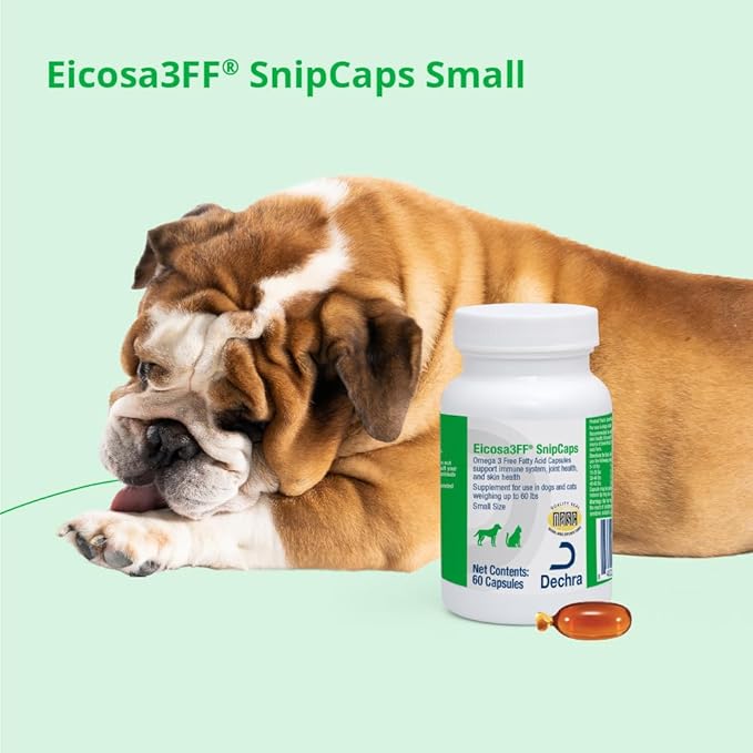 Eicosa3FF SnipCaps Omega 3 Free Fatty Acid Capsules for Dogs and Cats - Small 60 ct