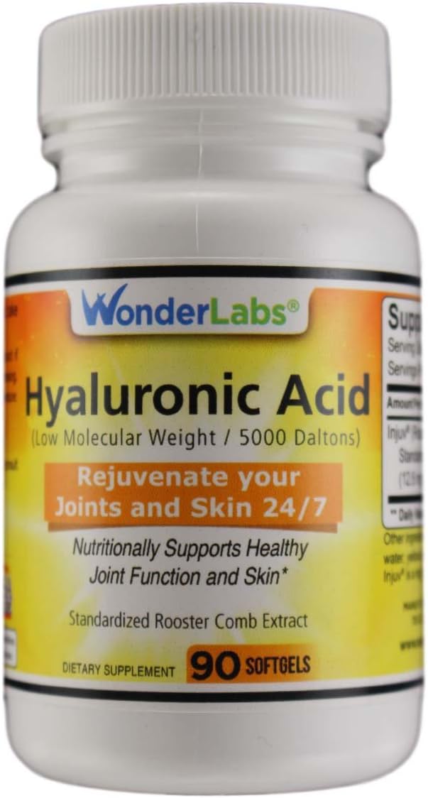 Wonder Laboratories 120 mg Hyaluronic Acid Rooster Comb Extract Made from Injuv Rooster Comb Extract (90)