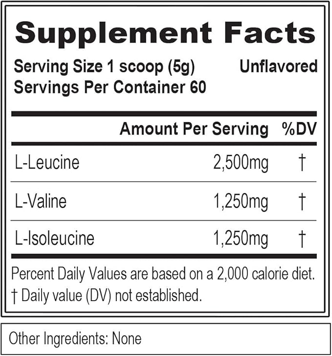 Evlution EVL BCAAs Amino Acids Powder - BCAA Powder Post Workout Recovery Drink and Stim Free Pre Workout Energy Drink Powder - 5g Branched Chain Amino Acids Supplement for Men - Unflavored Powder