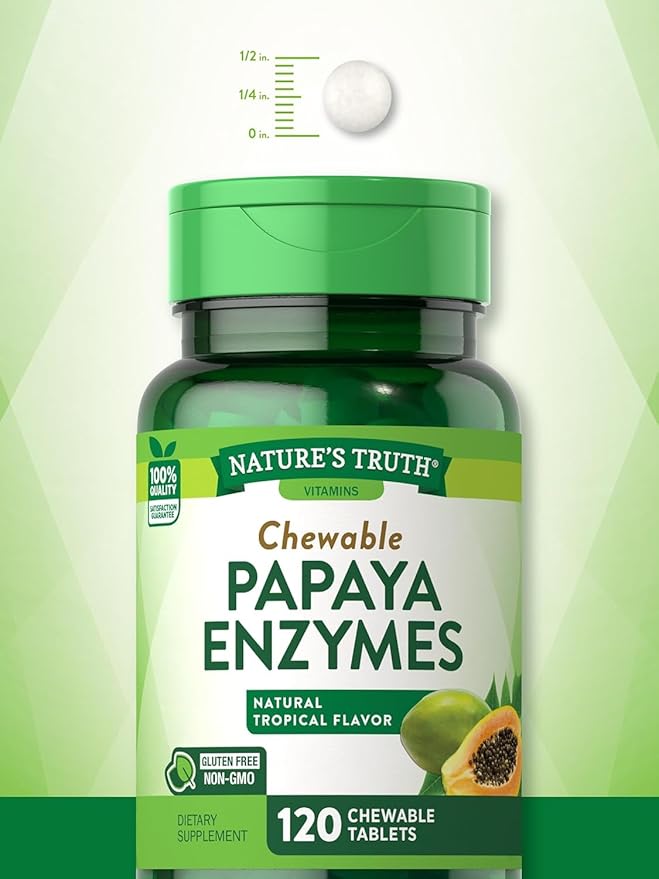 Nature's Truth Chewable Papaya Enzyme - 120 Tablets Pack of 6