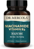 Dr. Mercola Niacinamide Vitamin B3-50 mg per Tablet - Supports Metabolic Health - Non-Flushing - Mini Tabs - Non-GMO Gluten-Free &amp Soy-Free - 270 Servings (90 Tablets)