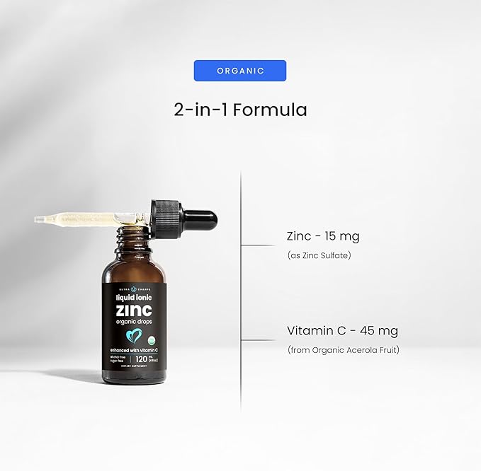 NutraChamps Liquid Zinc for Kids &amp Adults Vegan Pure Ionic Zinc Drops Enhanced with Vitamin C Supplements for Immune Support Sugar-Free Liquid 4 oz