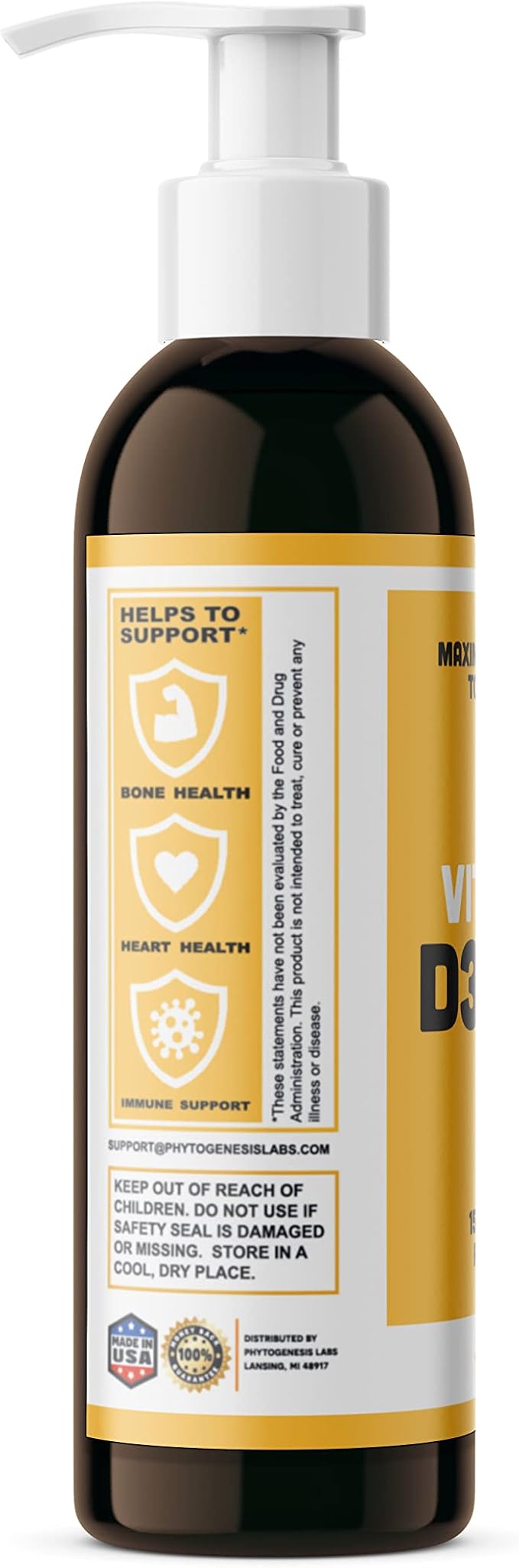 Vitamin D3 K2 Maximum Strength Topical Gel - 15000+ IU Per Pump - The Sunshine Vitamin - Supports Bone &amp Joint Health Immune Support - One Month Supply