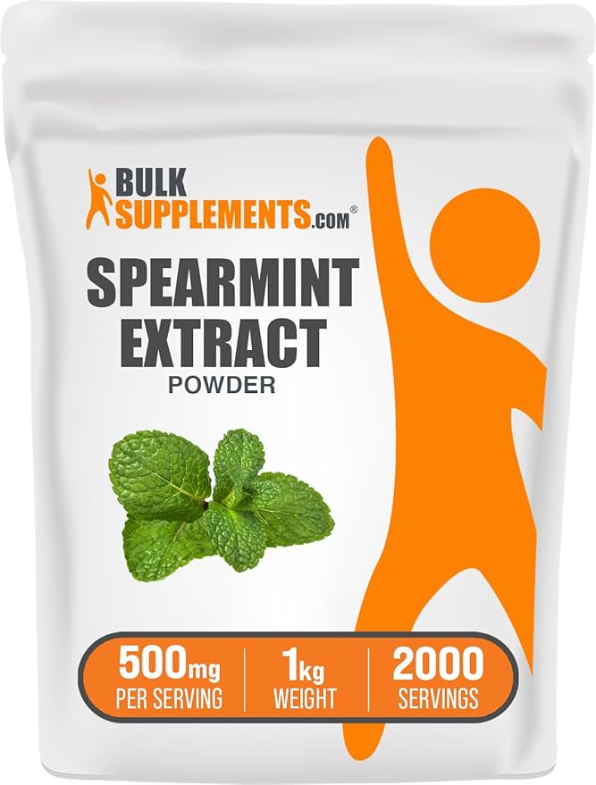 BulkSupplements.com Spearmint Extract Powder - Food-Grade Spearmint Powder Herbal Supplement - Vegan &amp Gluten Free 500mg per Serving 1kg (2.2 lbs) (Pack of 1)