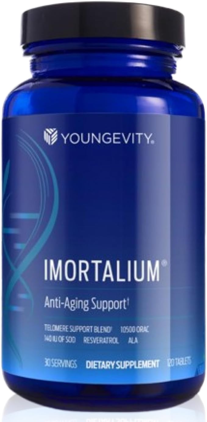 Youngevity Imortalium® - Anti-Aging Telomere Health Fucoxanthin Carotenoid Blend Fucoidan Blend MSM Glutathione Skin Rejuvinating Blend + 12 Whole Foods 120 Tablets (Pack of 1)