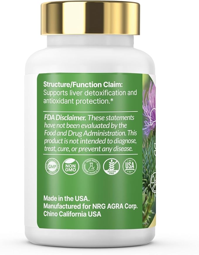 ClearLiver Milk Thistle &amp NAC Supplement – Liver Wellness &amp Antioxidant Support with Dandelion Root &amp Alpha Lipoic Acid – 60 Capsules