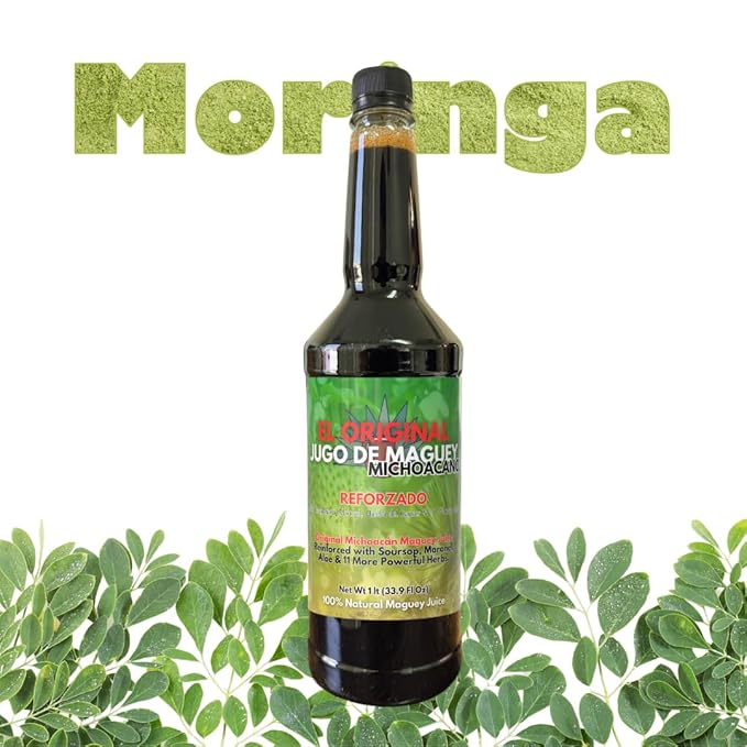 Maguey Juice - Jugo De Maguey ReforzadoWith Graviola Soursop Moronel Cancerina Aloe - Michoacano Tarasco 1 lt (33.3Fl Oz) Asado (Reinforced)