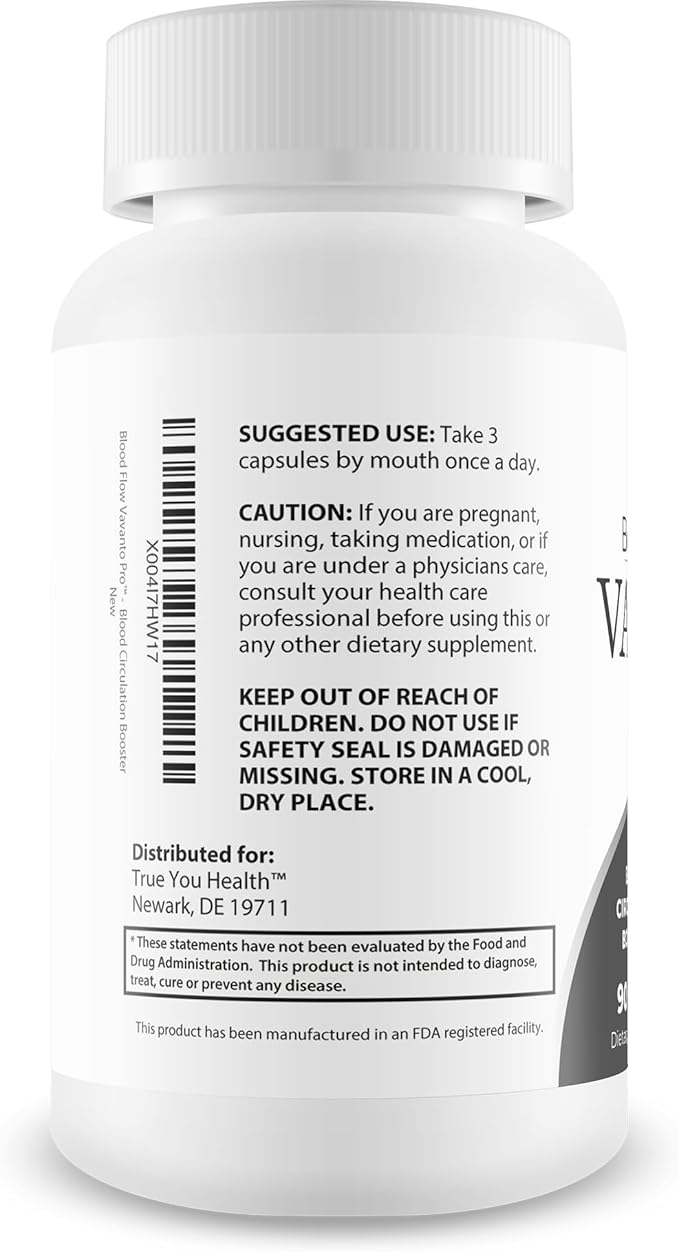 Blood Flow Vavanto Pro - Our Best Blood Circulation Booster - Mens Blood Flow Care - Our Best Blood Flow Support - Blood Flow Capsules - Blood Flow Pills - Max Blood Flow Vavanto Growth Circulation