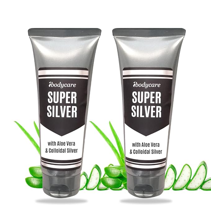 Super Silver Colloidal Silver Gel Nano-Silver 45 PPM Skin Gel for Skin Comfort &amp Wellness Healing Moisturizing and Soothing - 4 Oz Various Sizes (2)