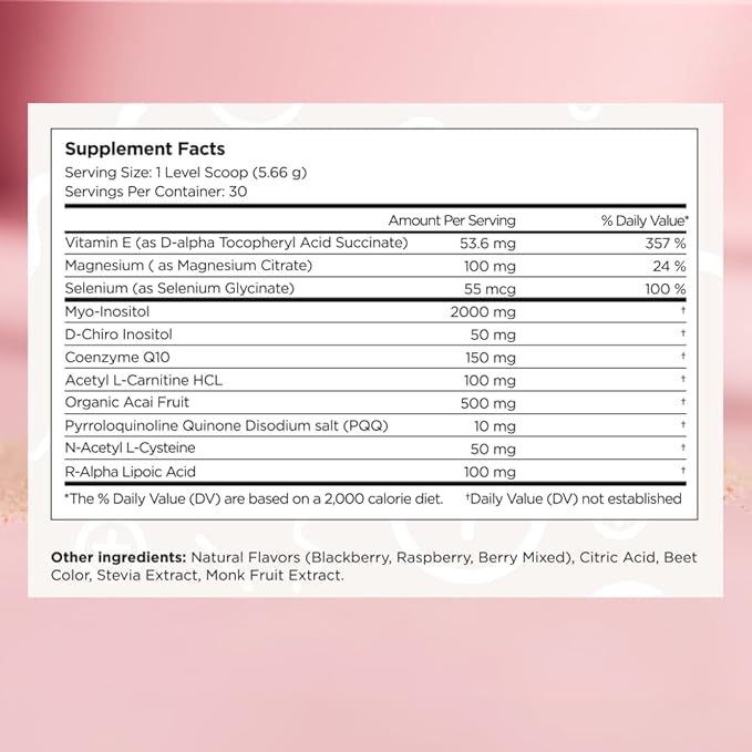 Beli Preconception Supplement for Fertility Egg Quality PCOS Hormones and Ovulation. Berry Flavored Drink Mix Powder - Support for PCOS &amp PMS. Made with Inositols CoQ10 Acai NAC and More.