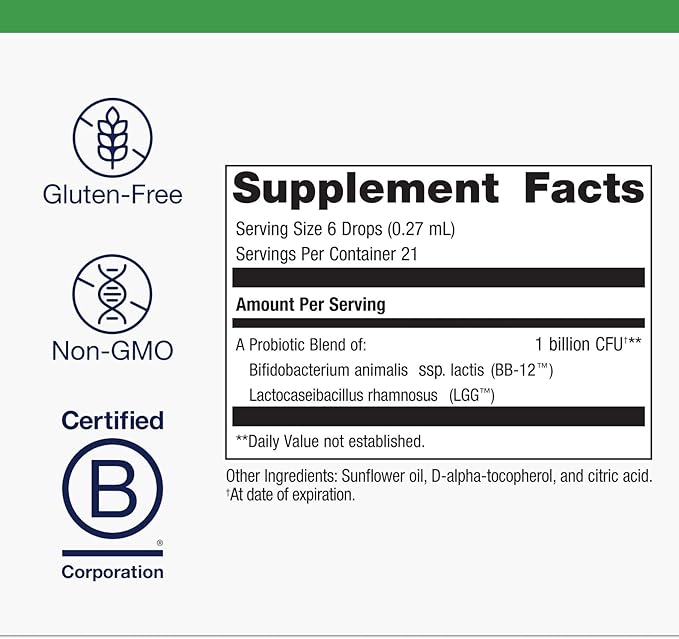 Metagenics UltraFlora Baby Probiotic - Baby Probiotic Drop - for Babies &amp Young Children - Kids Probiotics - with Bifidobacterium Animalis SSP. Lactis &amp Lactobacillus Rhamnosus GG - 0.19 fl oz