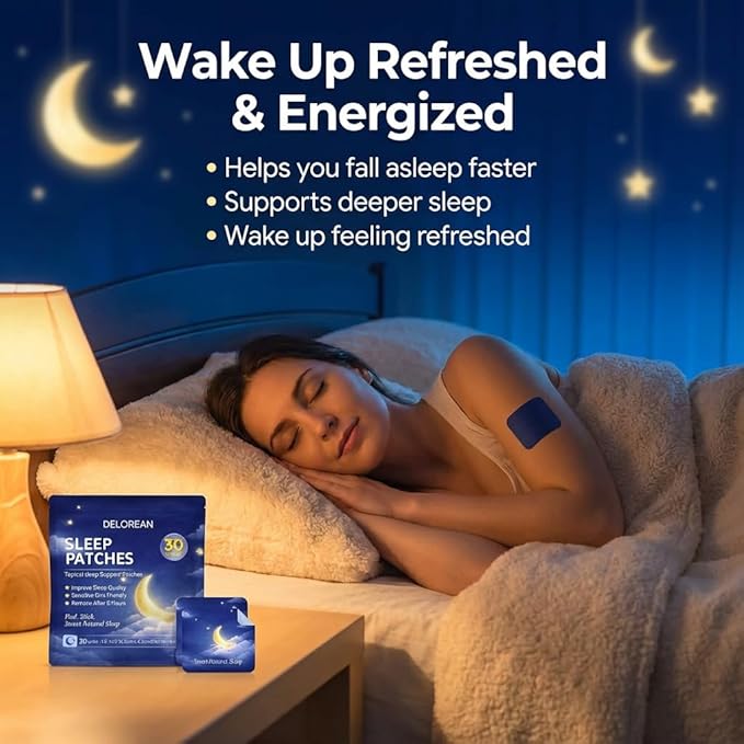 Drowzen Sleep Patches Delorien Sleep Patches for Adults Herbal Melatonin &amp Valerian Night Patches Sleeping Stickers for Relaxation &amp Nighttime Rest 30 Patches (2PCS)