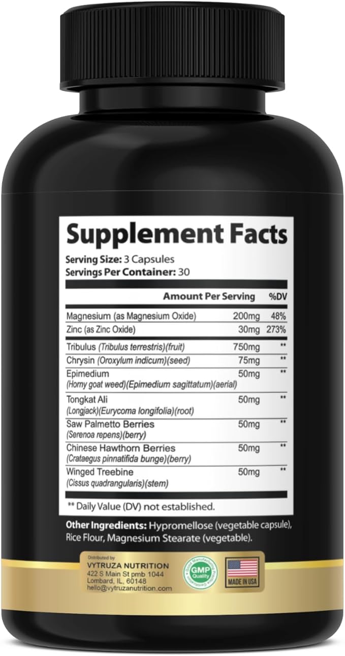 Nutrition Advanced T-Boost Formula Test Support Capsules Premium Ingredients Energy Strength Support Supplement for Men 90 Capsules