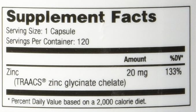 NuMedica - Zinc Glycinate 20mg - 120 Vegetable Capules