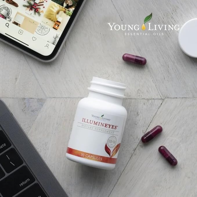Young Living IlluminEyes - Eye Health Support - Blue Light Protection - Includes Lutein &amp Zeaxanthin - Helps Reduce Eye Strain - Vitamins A &amp C - Vision Care - 30 ct