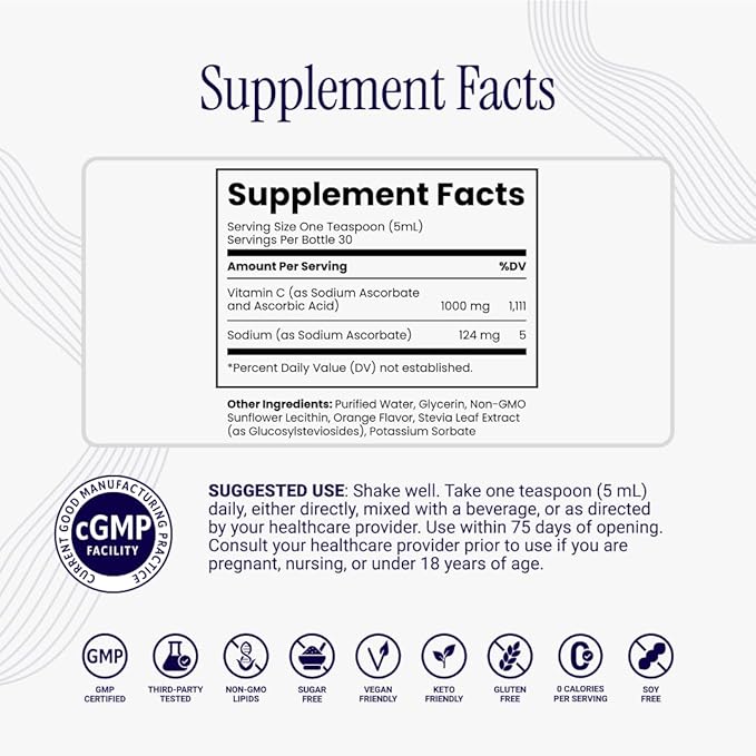 Rho Nutrition Liposomal Vitamin C – Ultra High Absorption Liquid Vitamin C Supplement - Supports Immune System Collagen Production and Overall Health for Men and Women