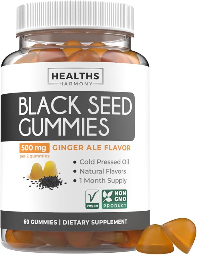 Black Seed Oil Gummies &amp Sea Moss (1-Month Supply) - Mineral-Rich Duo - Black Seed Oil Gummies Ginger Ale Flavor Cold-Pressed Nigella Sativa &amp Advanced Organic Irish Sea Moss with BioPerine (6
