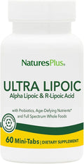 NaturesPlus Ultra Lipoic - 60 Bi-Layered Mini-Tabs - Supports Free Radical Defenses with Probiotics Nutrients &amp Whole Food Concentrates - Gluten Free - 30 Servings