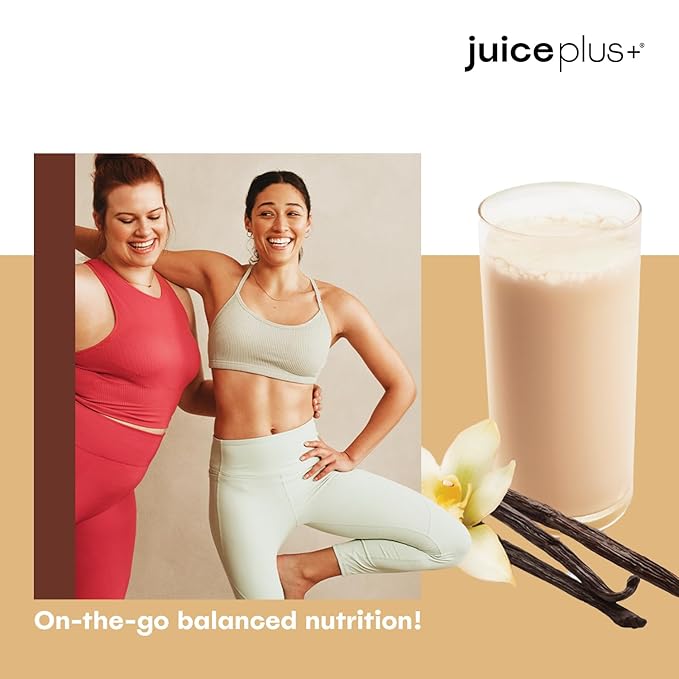 Complete by JuicePlus+ Single Serve French Vanilla Shakes - Plant-Based Nutrition - Vegan Gluten-Free Non-GMO Kosher Whole Food Based Shake Powder with Protein Fiber &amp Prebiotics - 15 Serving