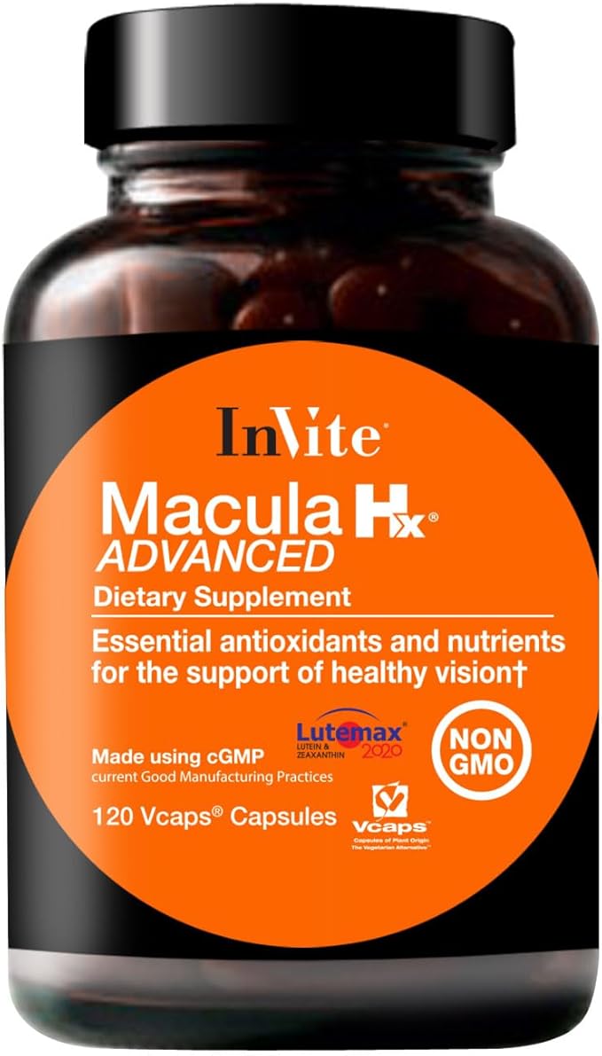 Invite Health Macula Hx Advanced® - Provides Carotenoids Vitamins Minerals and Berry Extracts to Support Overall Vision Health - 120 Vegetarian Capsules