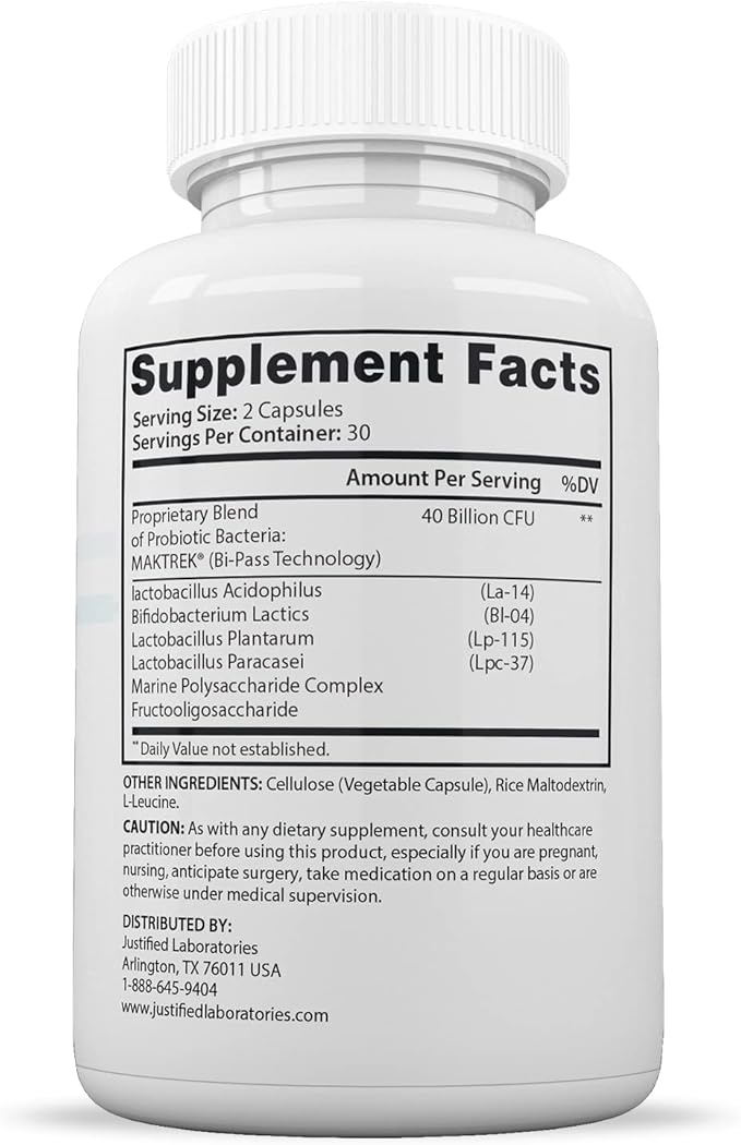 Justified Laboratories (2 Pack) Best Breath Max 40 Billion CFU Probiotic Oral Support 120 Capsules