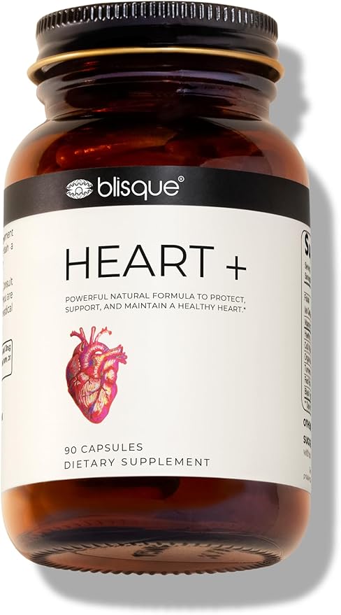 Blisque – Natural Blood Pressure Support Supplement for Heart Health and Circulation | Doctor-Approved | with 200 mg CoQ10 Hawthorn Berry Beet Root Turmeric | 90 Capsules