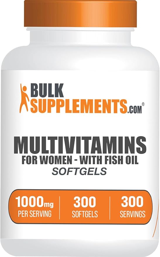 BulkSupplements.com Multivitamin for Women Softgels - Women's Multivitamin with Iron Multimineral Supplement with Fish Oil - Gluten Free 1 Softgel per Serving 300 Count (Pack of 1)