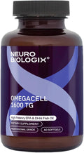Neurobiologix OmegaCell 1600 TG Omega 3 Fish Oil with EPA &amp DHA Triglyceride Form for Absorption &amp Wellness Support Non GMO Omega 3 Supplement for Women and Men Gluten Free 60 Softgels