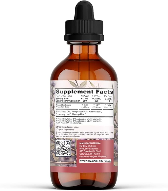 Earthley Wellness Vitality Oil Liver Immune and Gut Health Support Helps Elimate Toxins and Supports Liver Health Zero Flavors Colors Zero Added Sugars Allergens (2oz)