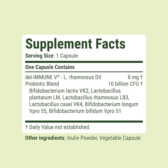 Stellar Biotics - Delpro Probiotic (+ Del-Immune V &amp Prebiotic Blend) Promotes Optimal Gut Health Digestion Immune Support &amp Mood (60 Capsules)