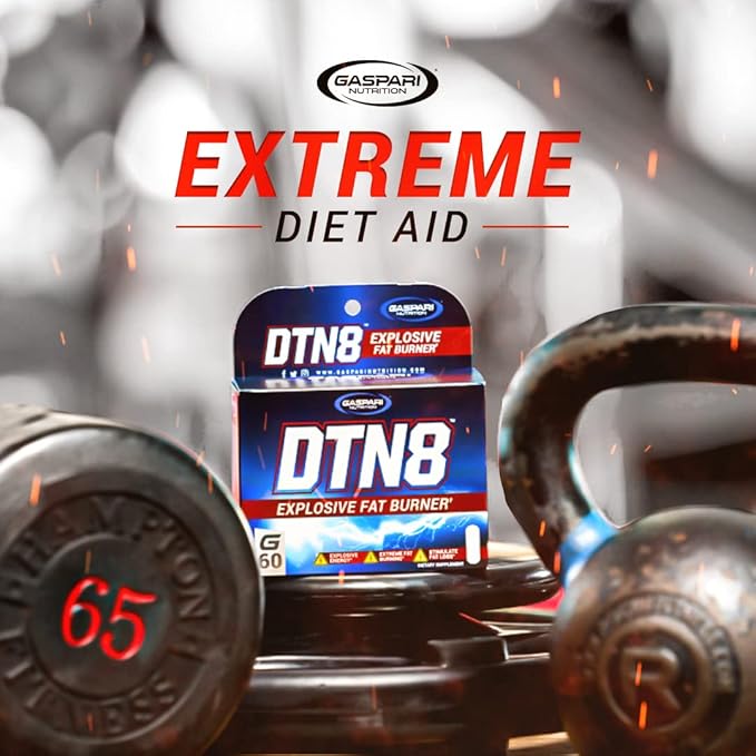Gaspari Nutrition DTN8: Explosive Fat Burner Natural Energy and Mental Focus Adrenal and Stress Support (60 Capsules)