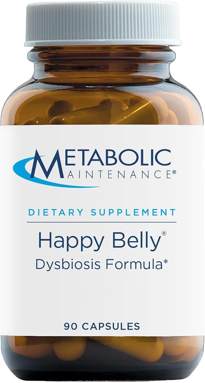Metabolic Maintenance Happy Belly - Gut GI + Detox Support with Caprylic Acid Black Walnut Olive Leaf + Barberry Supplement - Help Maintain Normal Digestive Health + Balance (90 Capsules)