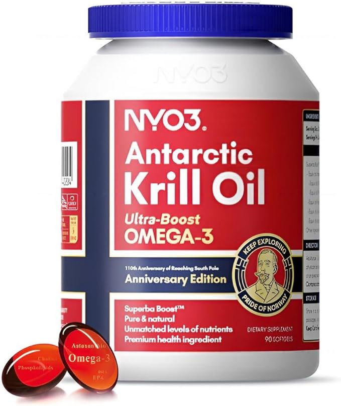 NYO3 1000mg Krill Oil Anti-Aging Supplement for Women w/PQQ Krill Oil 2 Pack