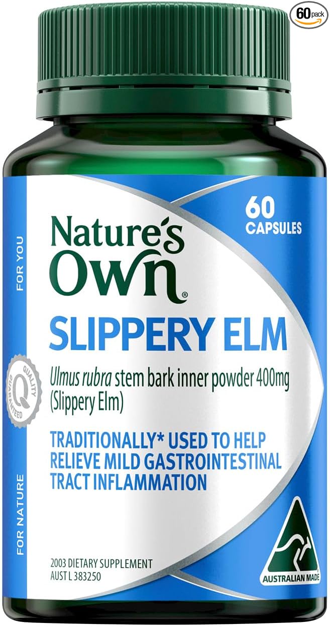 Nature's Own Slippery Elm 400mg 60 Capsules