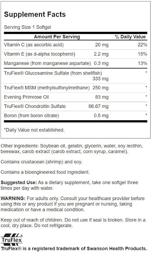 Swanson Joint Care - Featuring Truflex 120 Sgels