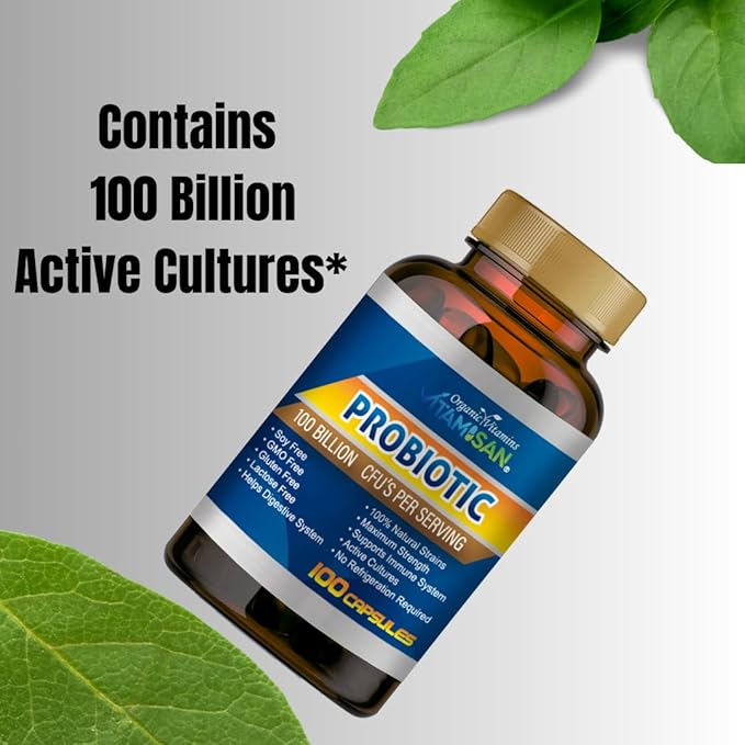 Probiotic Supplement 2 Pack100 Billion CFUs 200 Capsules.