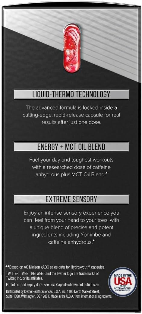 Hydroxycut Advanced - 60 Rapid-Release Liquid Capsules - Thermogenic Calorie Burn Maximize Energy - for Women &amp Men