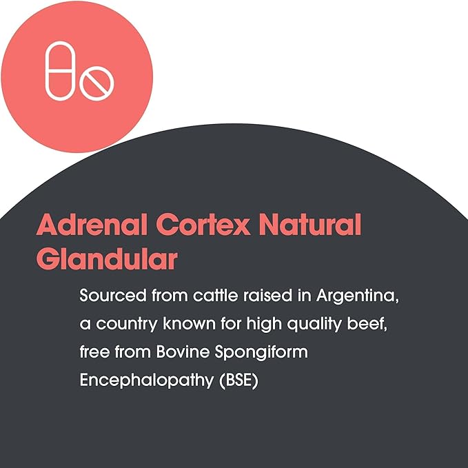 Allergy Research Group ARG Adrenal Cortex - Supports Healthy Stress Response &amp Metabolism - Delivers 100 mg Freeze-Dried Bovine Adrenal Cortex Tissue - 100 Capsules