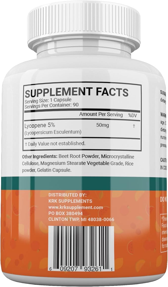 KRK SUPPLEMENTS 3 Bottles Lycopene 50mg 270 Total Capsules