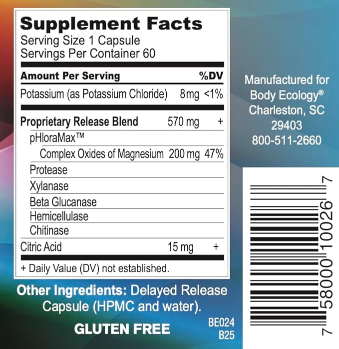 Body Ecology Bio CLR | Multi-Enzyme Digestive Supplement | Supports Immune System and Gut Health | Biofilm Disruptor | 60 Count
