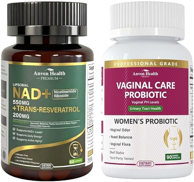Liposomal NAD+ Nicotinamide Riboside Supplement Vaginal Probiotics for Women pH Balance with Prebiotics