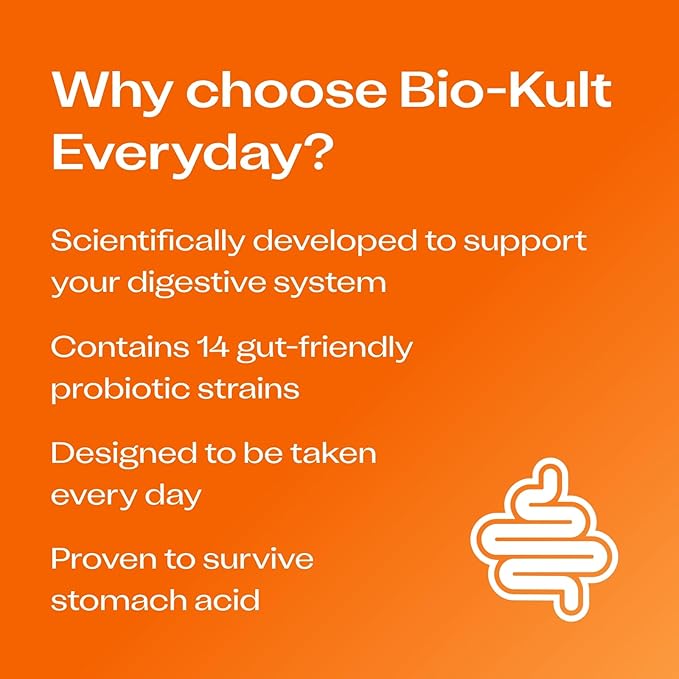Bio-Kult Gut Health Probiotic Supplement 14 Strains Probiotics for Women &amp Men Immune Support Digestive Health Shelf-Stable Non-GMO and Gluten-Free Capsules 60 Count (Pack of 1)