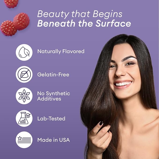 Hair Skin and Nails Vitamins for Women – Extra Strength 6000mcg Biotin Hair Gummies with Marine Collagen Vitamin E A C &amp PABA for Hair Growth Healthy Skin &amp Nails – Made in US Passion Fru