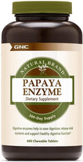 GNC Natural Brand Papaya Enzyme 600 chewable Tablets