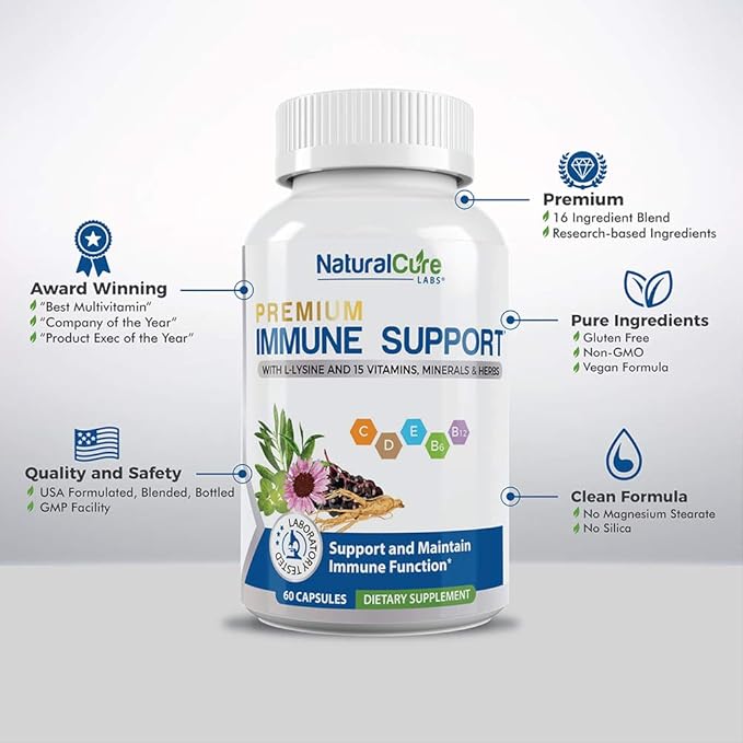 Natural Cure Labs Bundle: Clean L-Lysine with Immune Support